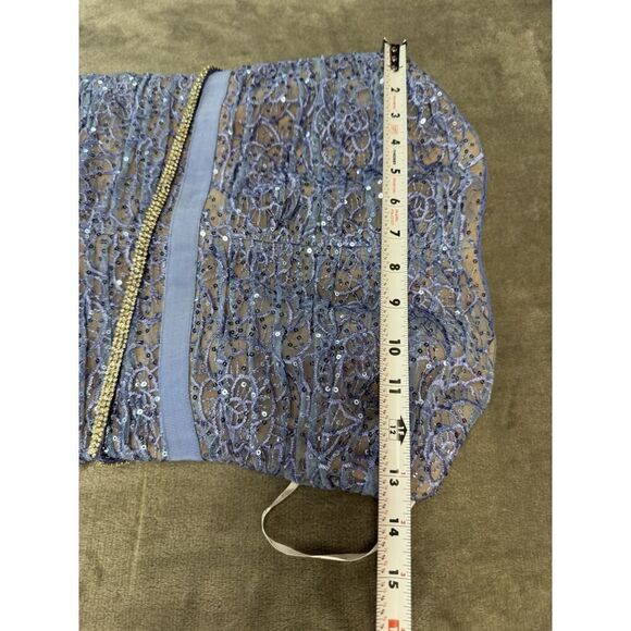 Self-Portrait Blue Strapless Lace Midi Dress US 4 Polyester Blend Cocktail - Picture 10 of 13